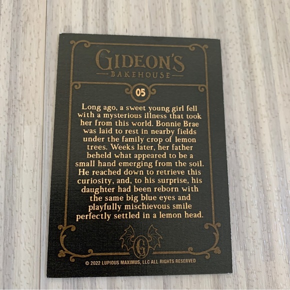 Gideons Bakehouse trading card #5, Bonnie Brae, New - Picture 3 of 3